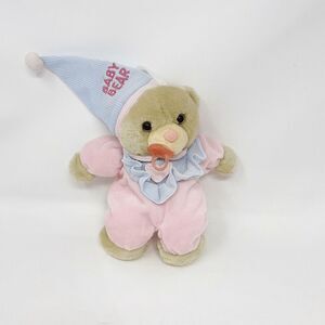 Novelty Inc Baby Bear Plush Teddy Waffle Weave Pacifier Heart Pink Blue Hat